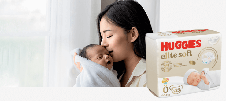 Huggies® Elite Soft ымыркайларга үчүн жалаяк